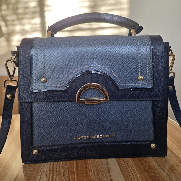 Jorge Bischoff Denim Blue Women's Shoulder Bag - Picture 2 of 13